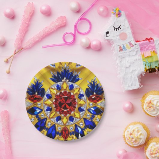 Papierteller mit rumänischem Farbdesign (Party)