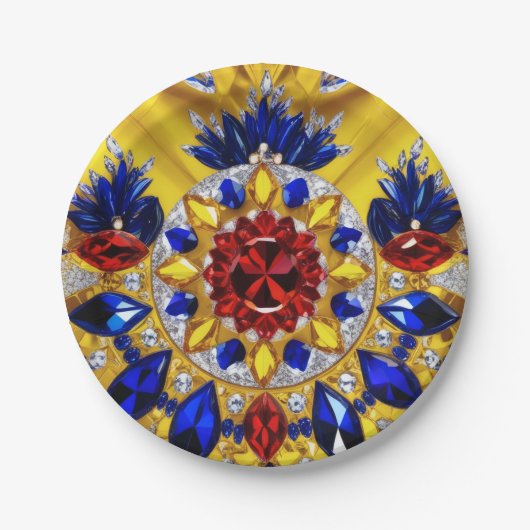 Papierteller mit rumänischem Farbdesign (Vorderseite)