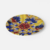 Papierteller mit rumänischem Farbdesign (Schrägansicht)