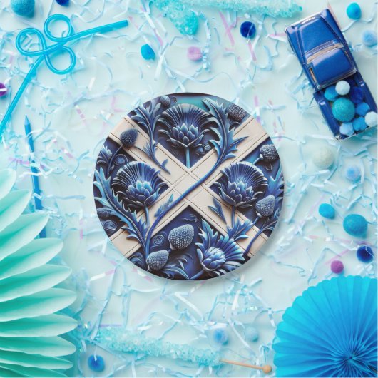 Papierteller mit schottischem Thistles Design (Party)