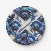 Papierteller mit schottischem Thistles Design (Vorderseite)