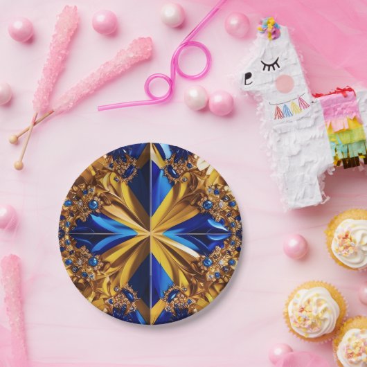 Papierteller mit Schwedenfarbendesign (Party)