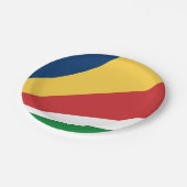 Papierteller mit Seychelles-Farbdesign (Schrägansicht)