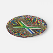 Papierteller mit südafrikanischer Farbgestaltung (Schrägansicht)