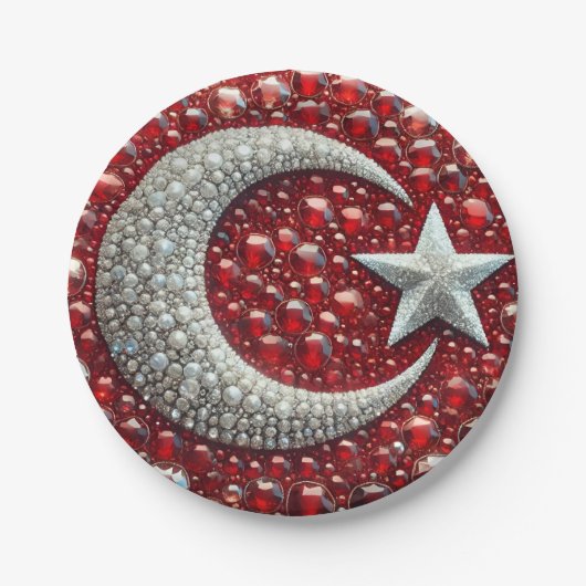 Papierteller mit türkischer Farbgestaltung (Vorderseite)