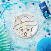 PapierTeller weißer Chihuahua Themed Cinco Des (Party)