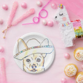 PapierTeller weißer Chihuahua Themed Cinco Des (Party)