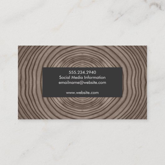 Papiertextur | Holzkörner Visitenkarte (Rückseite)