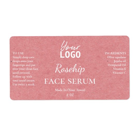 Papiertextur Rosa Rosehip Serummarken (Vorne)