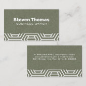 Papiertextur | White Geometric Modern Pattern Visitenkarte (Vorne/Hinten)