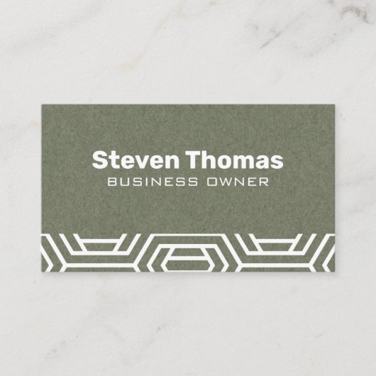 Papiertextur | White Geometric Modern Pattern Visitenkarte (Vorderseite)