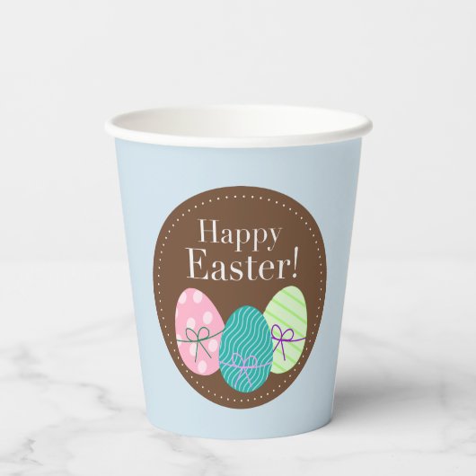 Papiertopf mit Ostereiern Pappbecher (Rückseite)