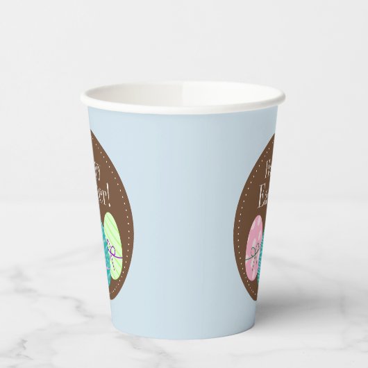 Papiertopf mit Ostereiern Pappbecher (Links)