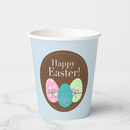 Papiertopf mit Ostereiern Pappbecher (Vorderseite)