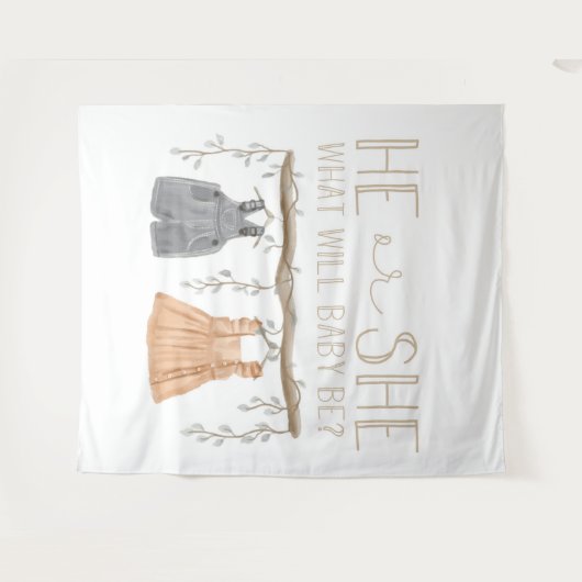 Papiertuch, Er oder Sie, Baby-Party,  Wandteppich (Vorderseite (Horizontal))