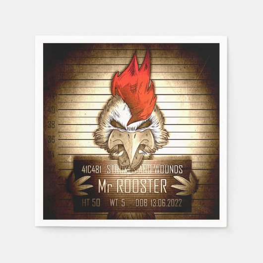 Papiertuch Mr. Rooster Vintage Serviette (Vorderseite)