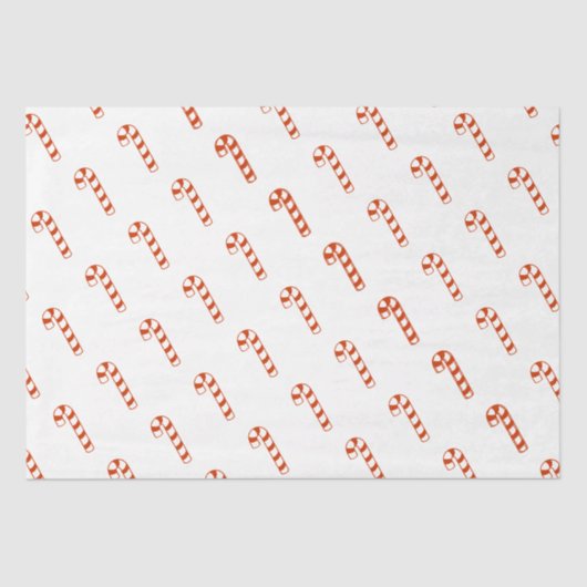 Papiertuch - rote, gestreifte Kanistöcke Seidenpapier (Vorderseite)