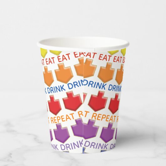 Papiertücher "3D Dreidels" 8 oz. Pappbecher (Rechts)