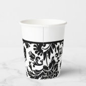 Papiertücher aus schwarzem und weißem Damast Pappbecher (Rechts)