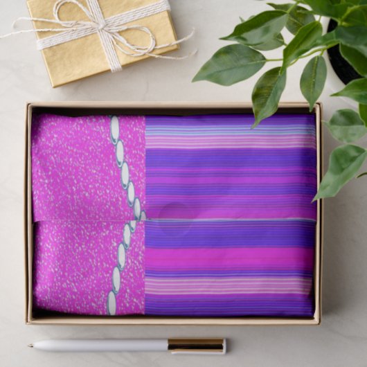 Papiertücher, farbige Streifen, rosa Heelse Seidenpapier (Geschenk)