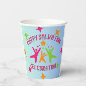 Papiertücher für christlichen Kindergeburtstag Par Pappbecher (Rückseite)