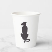 Papiertücher für die schwarze Katze-Silhouette Pappbecher (Vorderseite)
