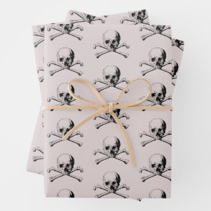 Papiertücher für die Umhüllung von Skull und Cross Geschenkpapier Set