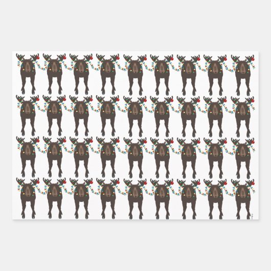 Papiertücher für Elch Holiday Geschenkpapier Set (Vorderseite 2)