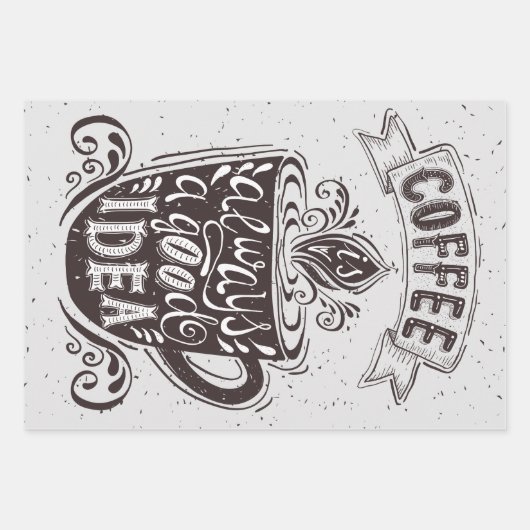 Papiertücher für Kaffee Geschenkpapier Set (Vorderseite 3)