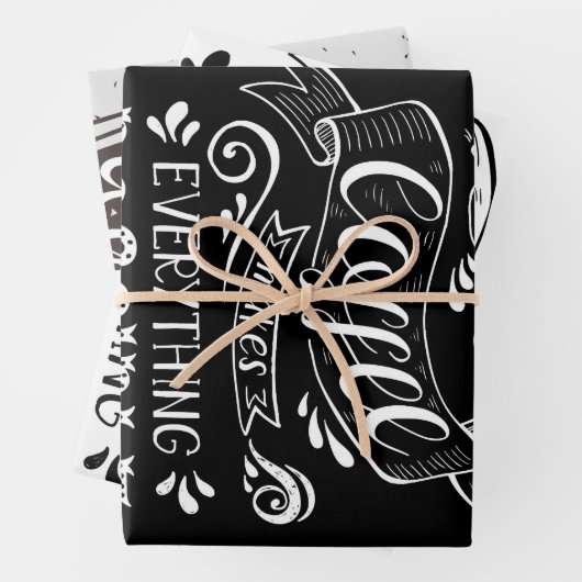 Papiertücher für Kaffee Geschenkpapier Set (Beispiel)