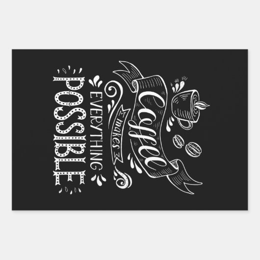 Papiertücher für Kaffee Geschenkpapier Set (Vorderseite)