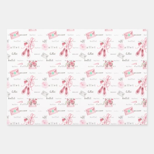 Papiertücher für Tänzer aus rosa Ballet Geschenkpapier Set (Vorderseite 2)