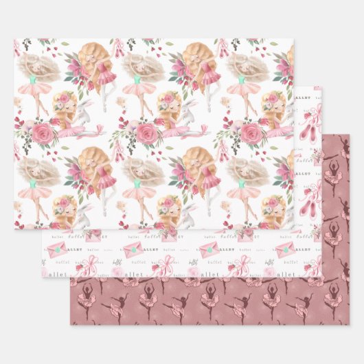 Papiertücher für Tänzer aus rosa Ballet Geschenkpapier Set (Set)