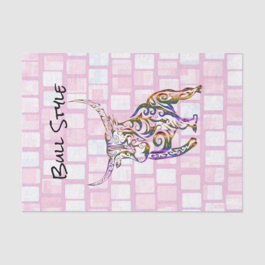 Papiertücher im Stilstil, rosa Ziegel Seidenpapier (Vorderseite)