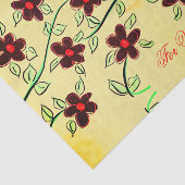 Papiertücher mit brauner und roter Blüte Seidenpapier (Ausschnitt)