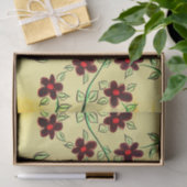 Papiertücher mit brauner und roter Blüte Seidenpapier (Geschenk)