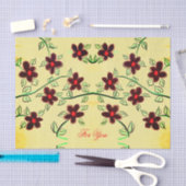 Papiertücher mit brauner und roter Blüte Seidenpapier (Handwerk)