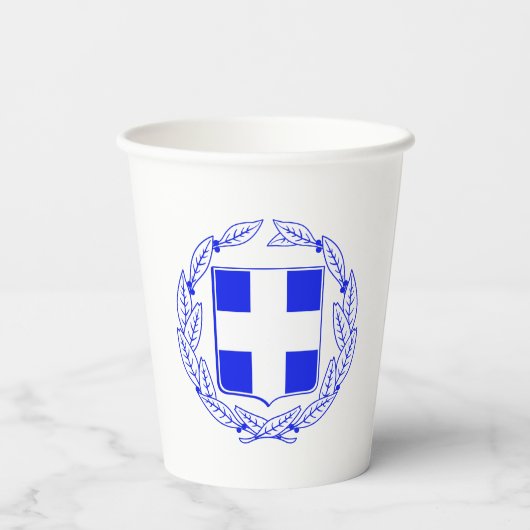 Papiertücher mit griechischer Flagge Pappbecher (Rückseite)