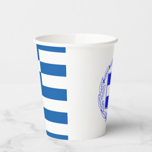 Papiertücher mit griechischer Flagge Pappbecher (Links)