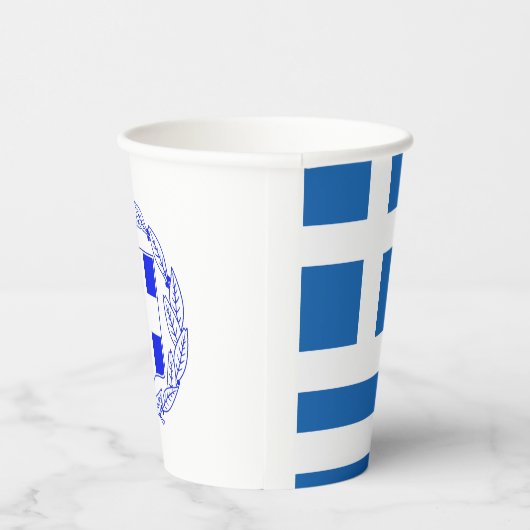 Papiertücher mit griechischer Flagge Pappbecher (Rechts)