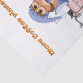 Papiertücher mit rosa Schreibmaschine Mehr Kaffee Seidenpapier (Ausschnitt)