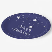 Papiertüte aus blau-weißem Happy Pappteller (Schrägansicht)