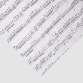 Papiertüte aus dunkelgrauem und weißem Musiknoten Seidenpapier (Ausschnitt)