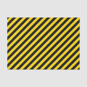 Papiertüte aus gelben/schwarzen Diagonalstreifen Seidenpapier