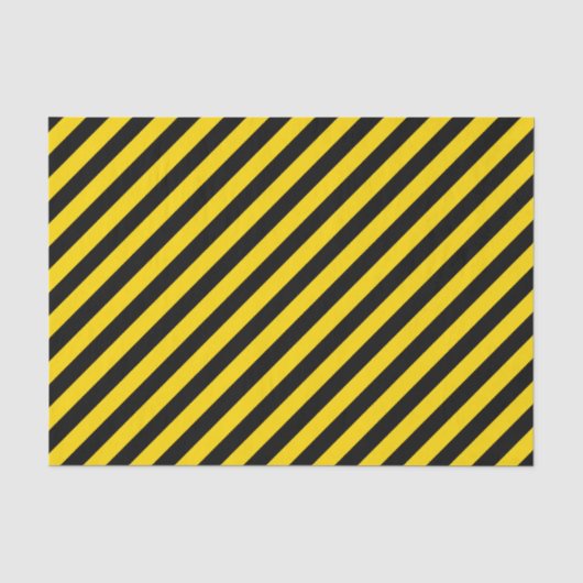 Papiertüte aus gelben/schwarzen Diagonalstreifen Seidenpapier (Vorderseite)