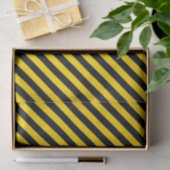 Papiertüte aus gelben/schwarzen Diagonalstreifen Seidenpapier (Geschenk)