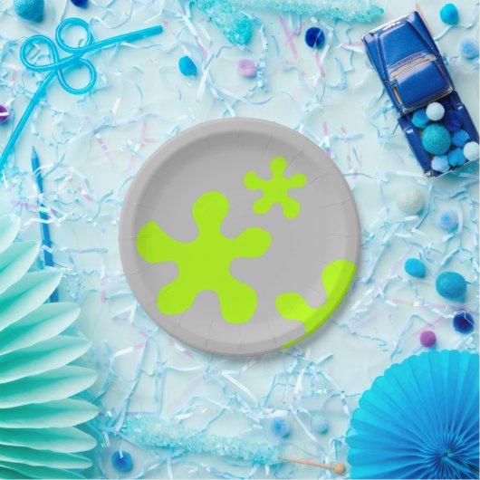 Papiertüte aus grauem Party aus grünem Schleim, Te Pappteller (Party)