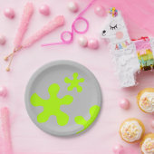Papiertüte aus grauem Party aus grünem Schleim, Te Pappteller (Party)
