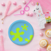 Papiertüte aus grünem Schleim, blaues Party, Telle Pappteller (Party)