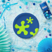 Papiertüte aus grünem Schleim, blaues Party, Telle Pappteller (Party)